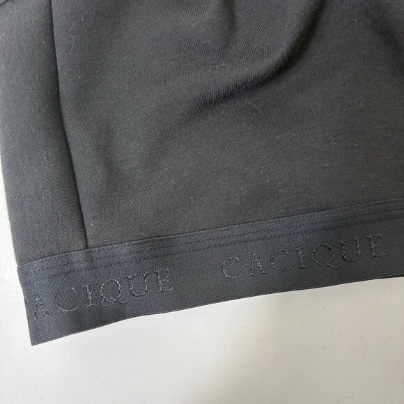 Cacique Black Full Coverage Unlined No-Wire Bra 44DD Logo Band Comfort Fit - Picture 2 of 8